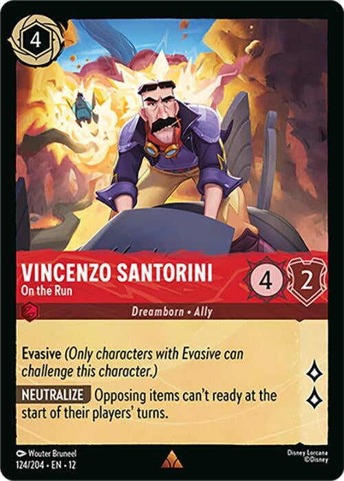 Image for Vincenzo Santorini - On the Run (124/204) (Wilds Unknown) (12) - Disney Lorcana