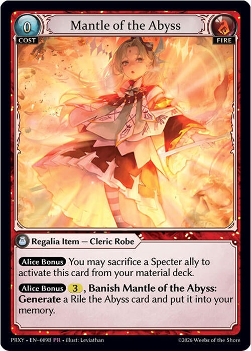 Image for Mantle of the Abyss (009B) (009B) (Proxia's Vault) (PRXY) - Grand Archive TCG