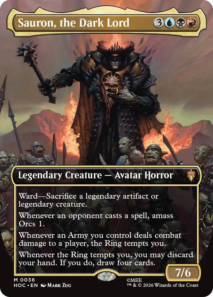 Image for Sauron, the Dark Lord (Borderless) (36) (The Hobbit: Eternal-Legal) (HOC) - Magic: The Gathering