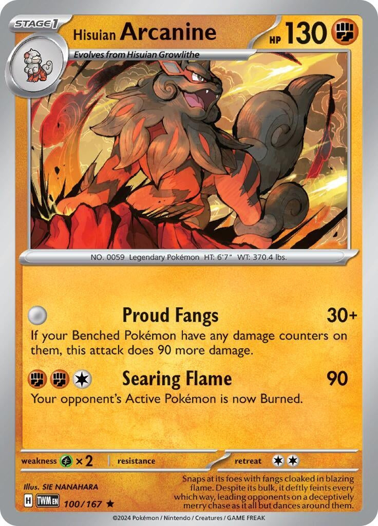 Image for Hisuian Arcanine - 100/167 (Non-Holo) (100/167) (Deck Exclusives) (PR) - Pokemon