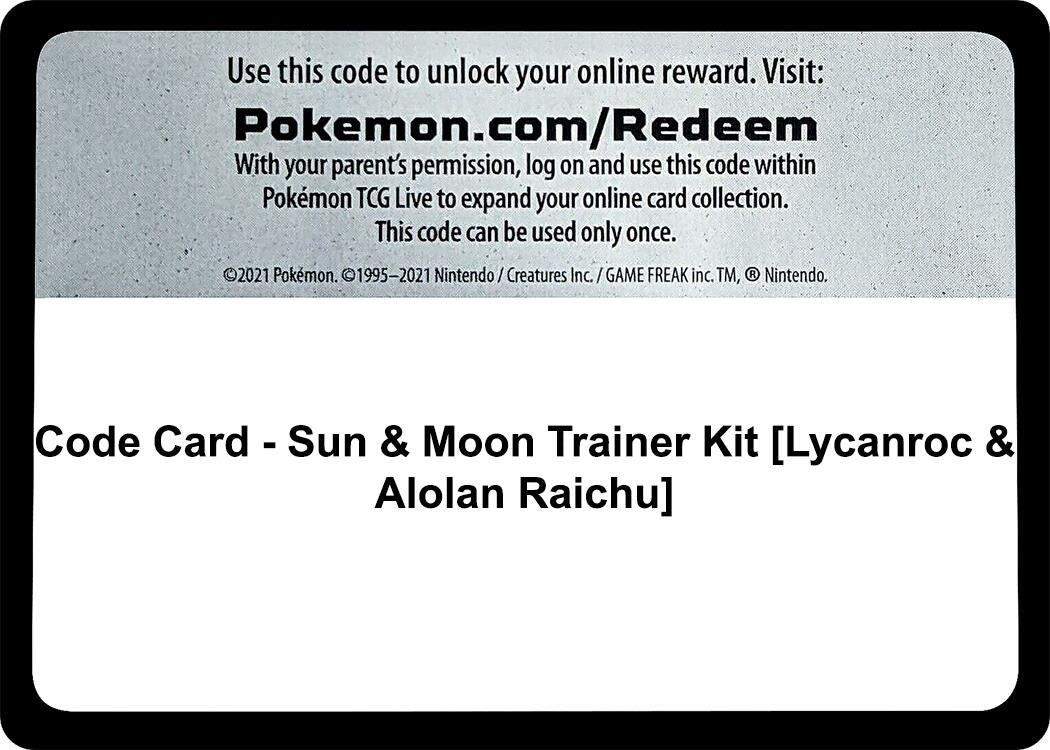 Image for Code Card - Sun & Moon Trainer Kit [Lycanroc & Alolan Raichu] (SM Trainer Kit: Lycanroc & Alolan Raichu) (SMK1) - Pokemon