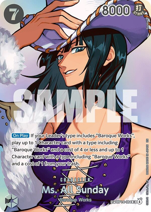 Image for Ms. All Sunday (SP) (OP14-084) (The Time of Battle) (OP16) - One Piece Card Game