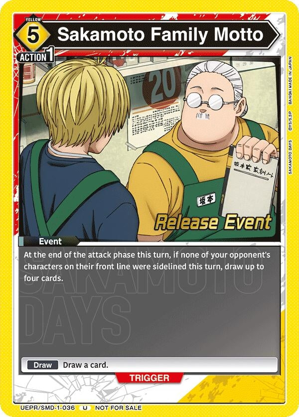 Image for Sakamoto Family Motto (UE19BT/SMD-1-036) (UE19BT: SAKAMOTO DAYS Release Event Cards) (UE19BT_RE) - Union Arena