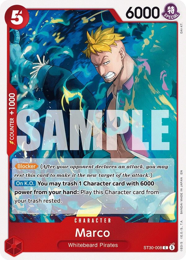 Image for Marco (ST30-008) (Starter Deck EX: Luffy & Ace) (ST-30) - One Piece Card Game