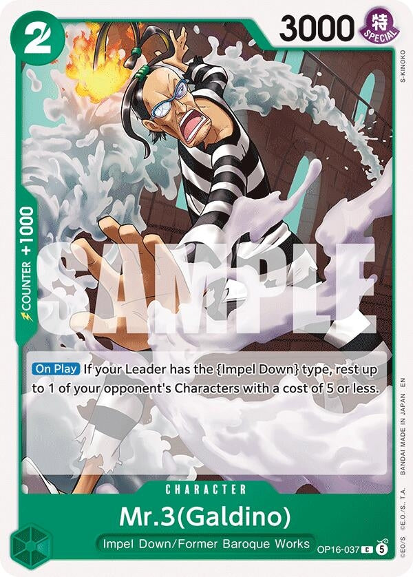 Image for Mr.3(Galdino) (037) (OP16-037) (The Time of Battle) (OP16) - One Piece Card Game