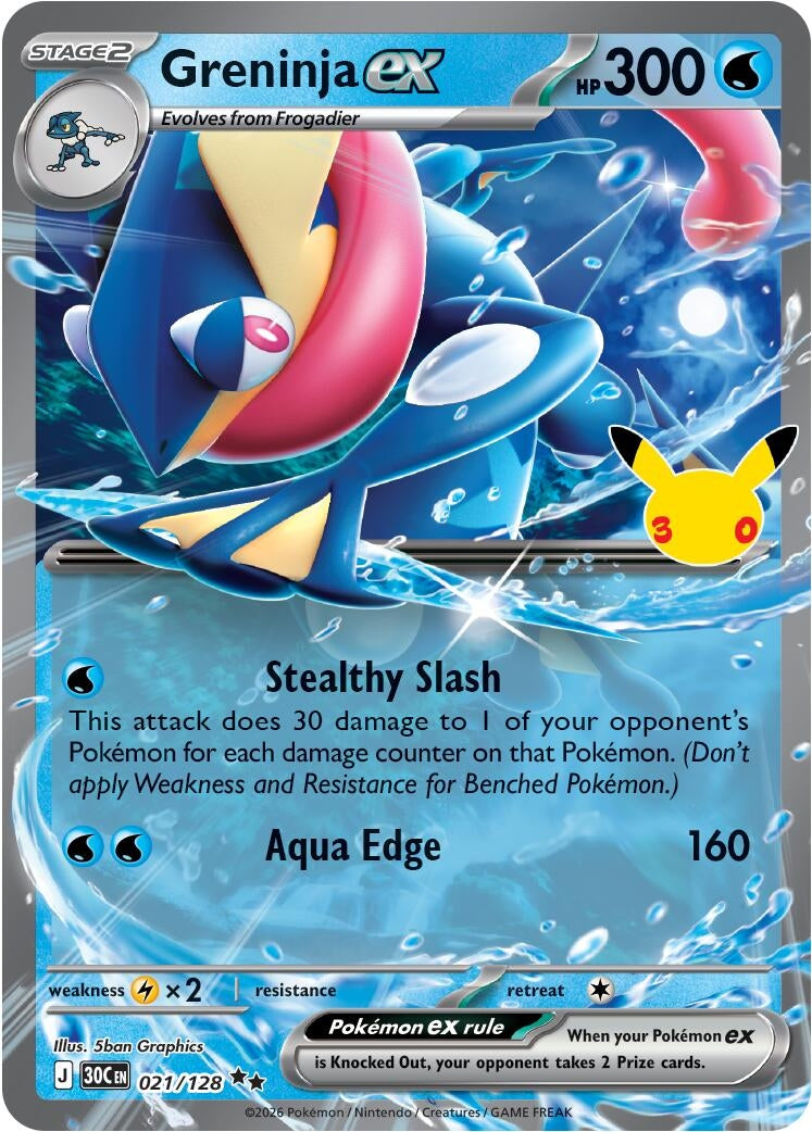 Image for Greninja ex (021/128) (ME: 30th Celebration) - Pokemon