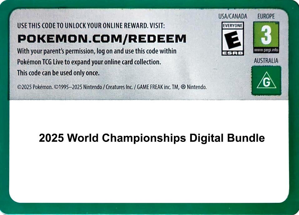 Image for Code Card - 2025 World Championships digital bundle (World Championship Decks) (WCD) - Pokemon