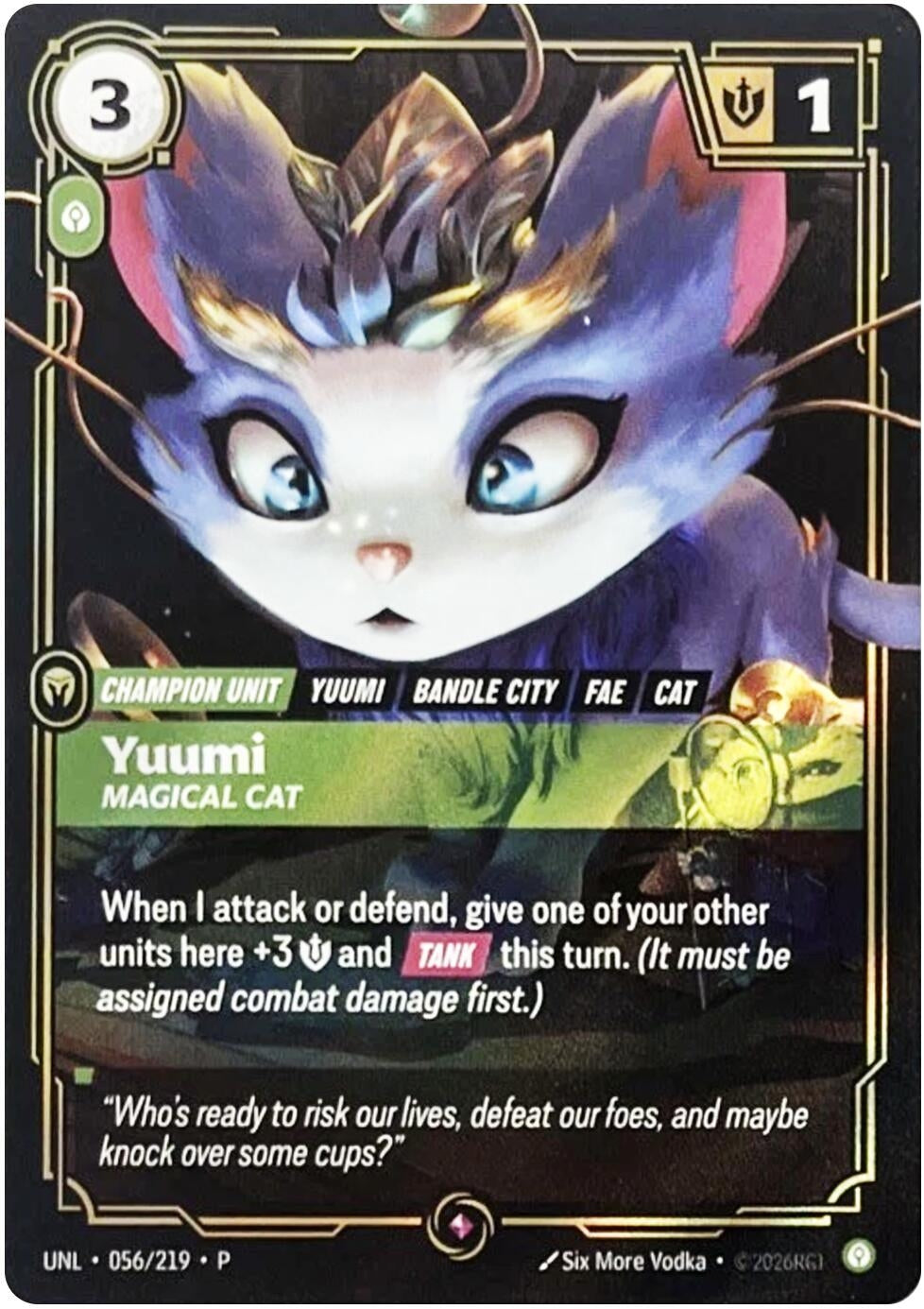 Image for Yuumi - Magical Cat (056/219) (Riftbound Organized Play Promotional Cards) (OPP) - Riftbound: League of Legends Trading Card Game