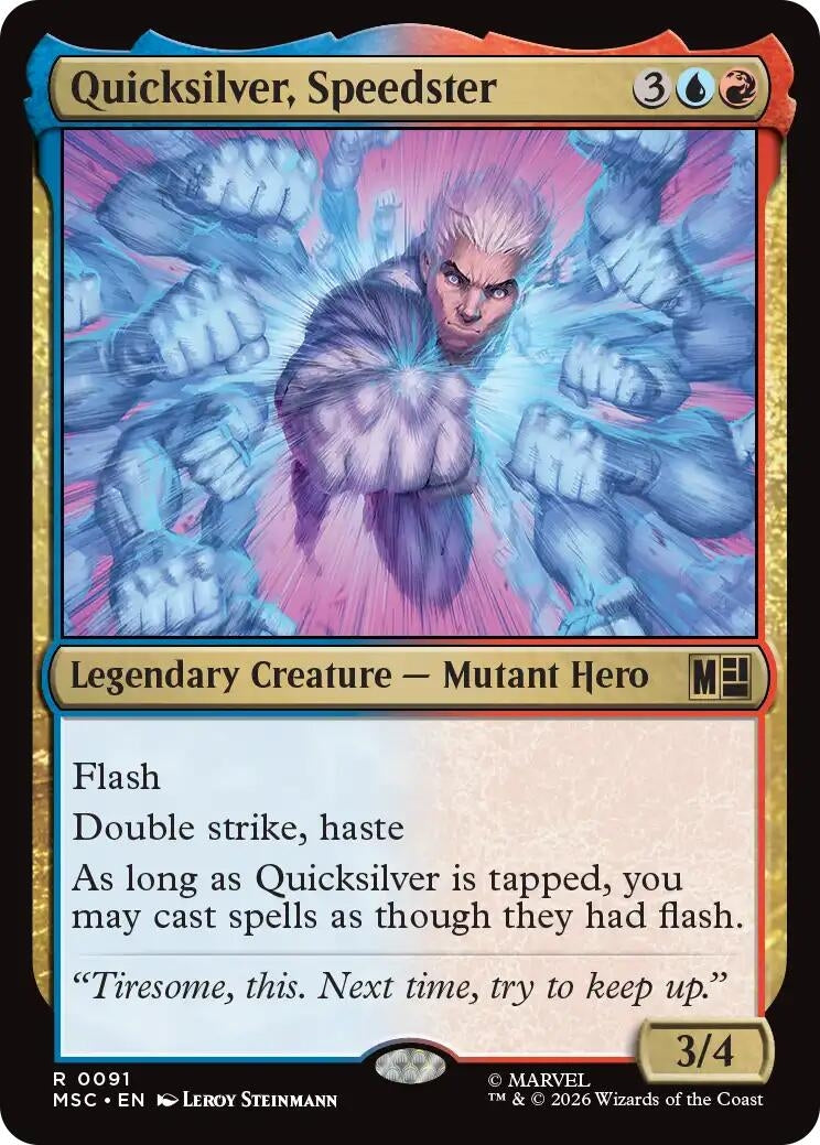 Quicksilver, Speedster (Surge Foil) (91) (Marvel Super Heroes)