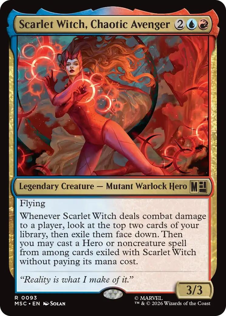 Scarlet Witch, Chaotic Avenger (Surge Foil) (93) (Marvel Super Heroes)