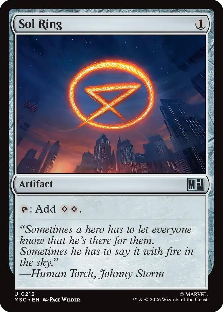 Sol Ring (0212) (Surge Foil) (212) (Marvel Super Heroes)