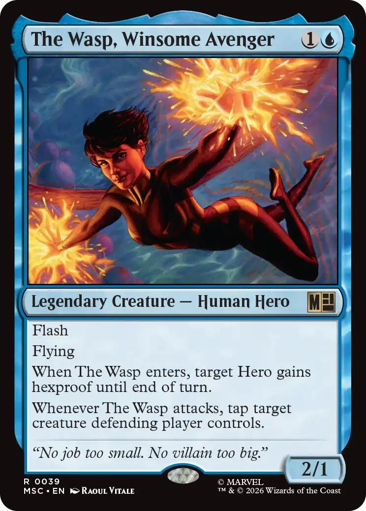 The Wasp, Winsome Avenger (Surge Foil) (39) (Marvel Super Heroes)