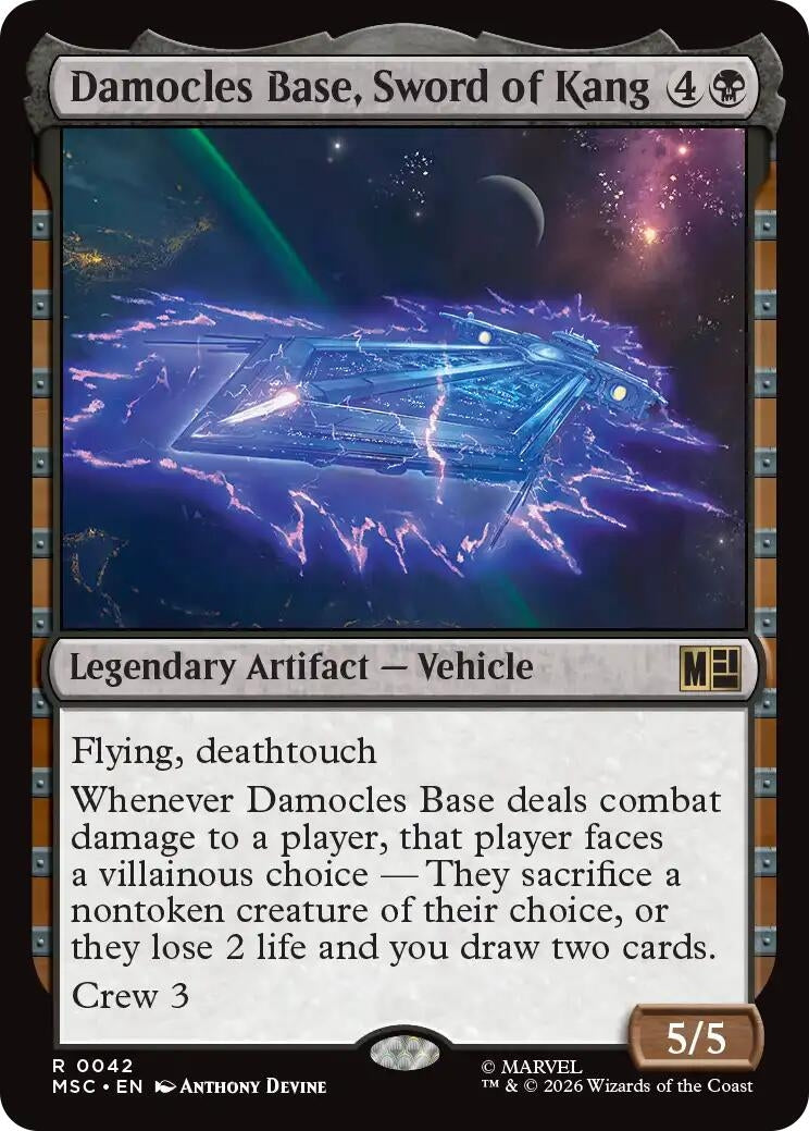Damocles Base, Sword of Kang (Surge Foil) (42) (Marvel Super Heroes)
