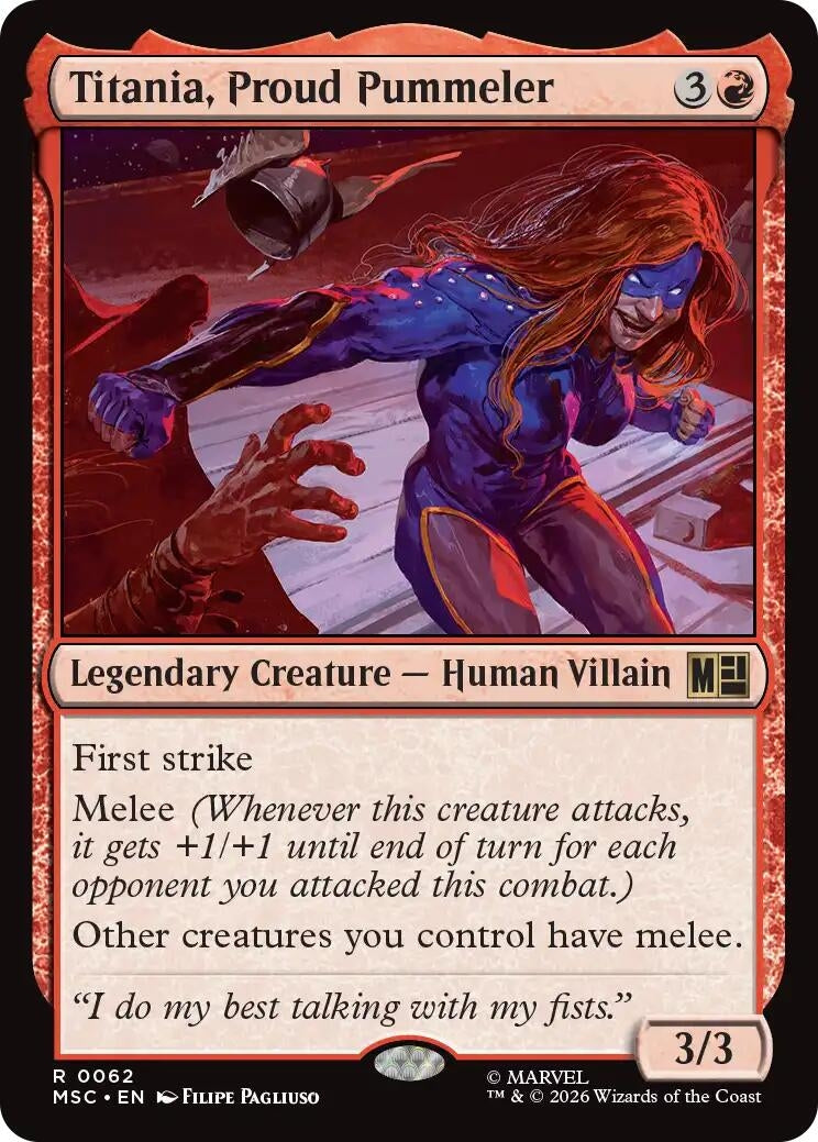 Titania, Proud Pummeler (Surge Foil) (62) (Marvel Super Heroes)