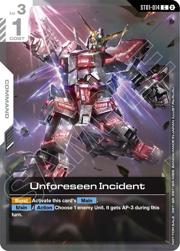 Image for Unforeseen Incident (World Championship Regionals 26-27 Season 1) (ST01-014) (Gundam Promotional Cards) (GCG-PR) - Gundam Card Game