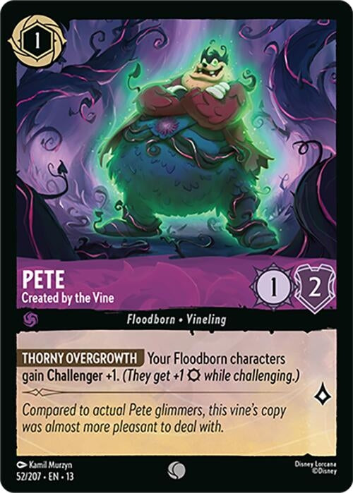 Image for Pete - Created by the Vine (52/204) (Attack of the Vine!) (13) - Disney Lorcana