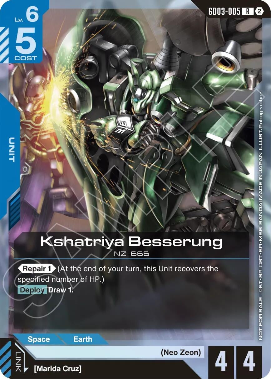 Image for Kshatriya Besserung (Store Tournament Participation Pack 05) (GD03-005) (Gundam Promotional Cards) (GCG-PR) - Gundam Card Game