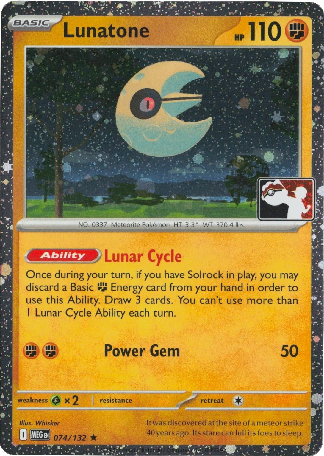 Image for Lunatone - 074/132 (Cosmos Holo) (074/132) (Prize Pack Series Cards) - Pokemon