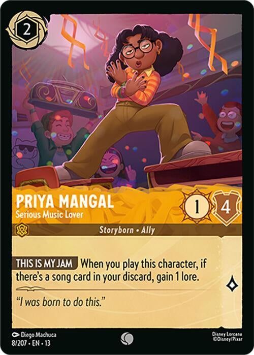 Image for Priya Mangal - Serious Music Lover (8/207) (Attack of the Vine!) (13) - Disney Lorcana