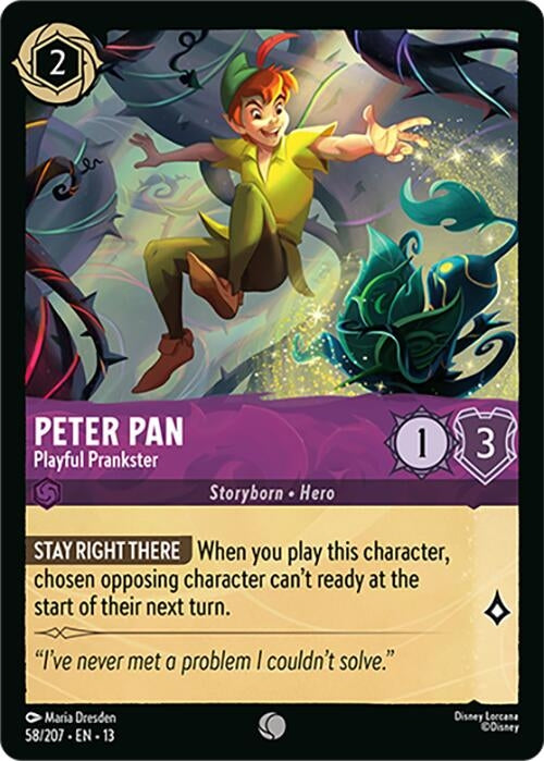 Image for Peter Pan - Playful Prankster (58/207) (Attack of the Vine!) (13) - Disney Lorcana