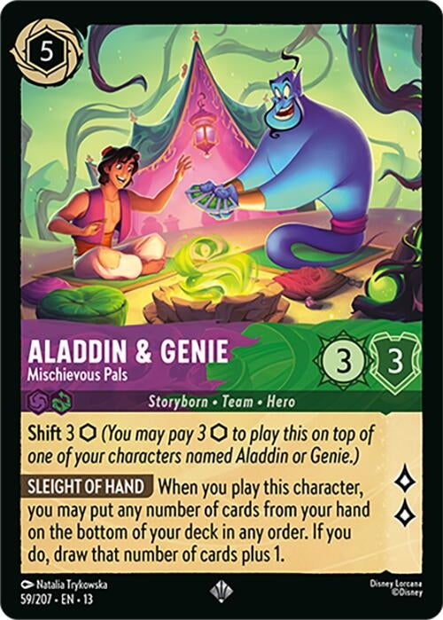 Image for Aladdin & Genie - Mischievous Pals (59/207) (Attack of the Vine!) (13) - Disney Lorcana