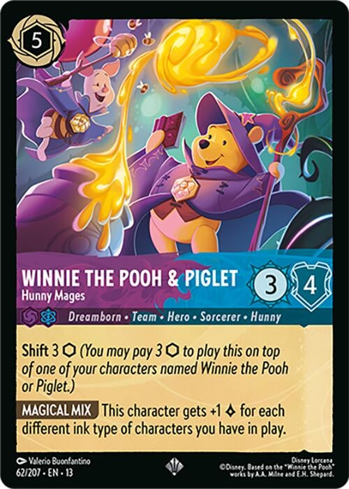 Image for Winnie the Pooh & Piglet - Hunny Mages (62/207) (Attack of the Vine!) (13) - Disney Lorcana