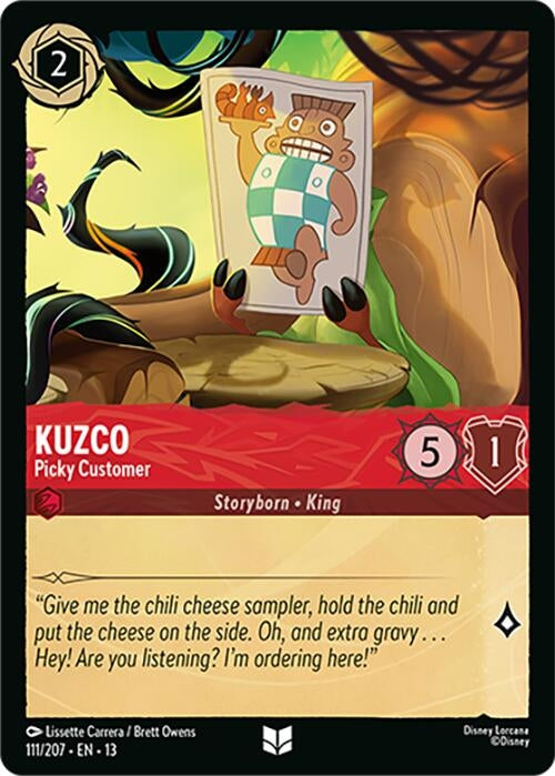 Image for Kuzco - Picky Customer (111/207) (Attack of the Vine!) (13) - Disney Lorcana
