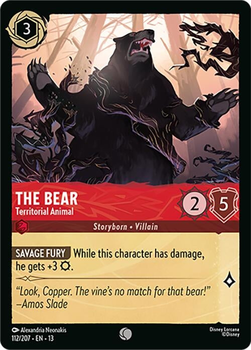 Image for The Bear - Territorial Animal (112/207) (Attack of the Vine!) (13) - Disney Lorcana