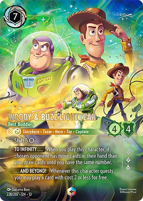 Image for Woody & Buzz Lightyear - Best Buddies (Enchanted) (228/207) (Attack of the Vine!) (13) - Disney Lorcana