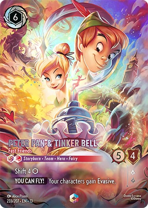 Image for Peter Pan & Tinker Bell - Fast Friends (Enchanted) (233/207) (Attack of the Vine!) (13) - Disney Lorcana
