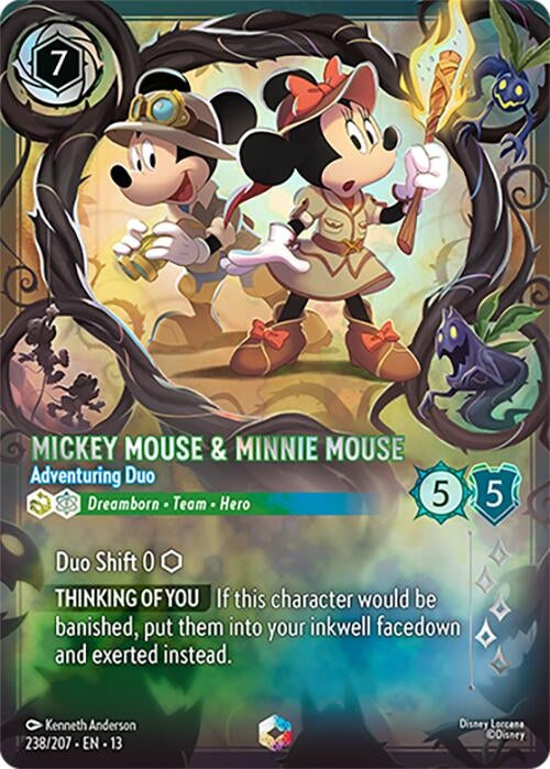 Image for Mickey Mouse & Minnie Mouse - Adventuring Duo (Enchanted) (238/207) (Attack of the Vine!) (13) - Disney Lorcana