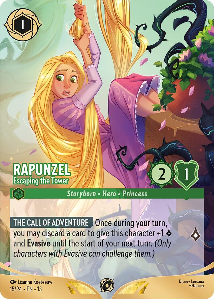 Image for Rapunzel - Escaping the Tower (Store Championship Participant) (15) (Disney Lorcana Promo Cards) (DLPC) - Disney Lorcana