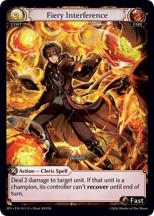 Image for Fiery Interference (Curio Foil) (011) (Supporter Pack 4) (SP4) - Grand Archive TCG