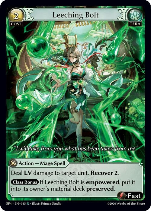 Image for Leeching Bolt (Curio Foil) (015) (Supporter Pack 4) (SP4) - Grand Archive TCG