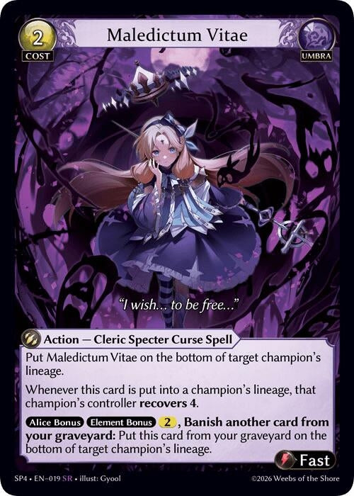 Image for Maledictum Vitae (Curio Foil) (019) (Supporter Pack 4) (SP4) - Grand Archive TCG