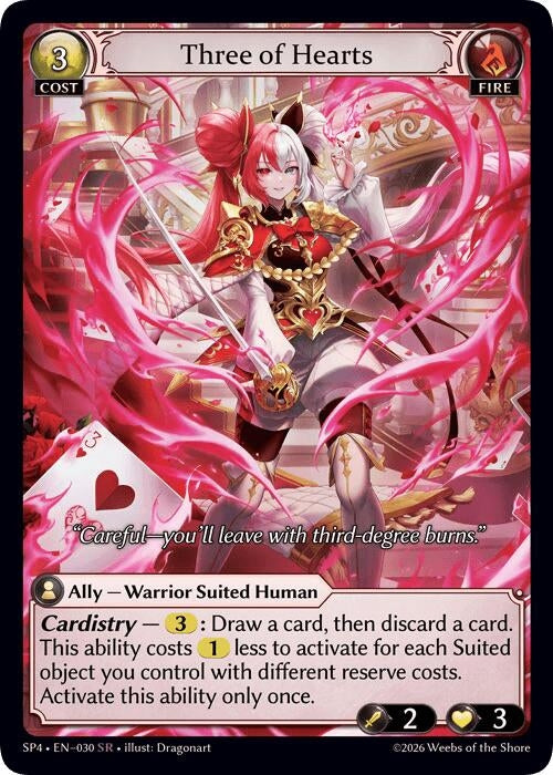 Image for Three of Hearts (Curio Foil) (030) (Supporter Pack 4) (SP4) - Grand Archive TCG