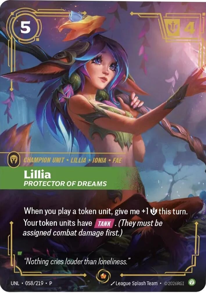 Image for Lillia - Protector of Dreams (058/219) (Riftbound Organized Play Promotional Cards) (OPP) - Riftbound: League of Legends Trading Card Game