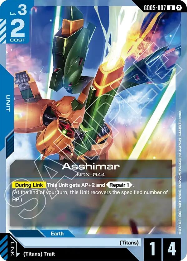 Image for Asshimar (GD05-007) (Freedom Ascension) (GD05) - Gundam Card Game