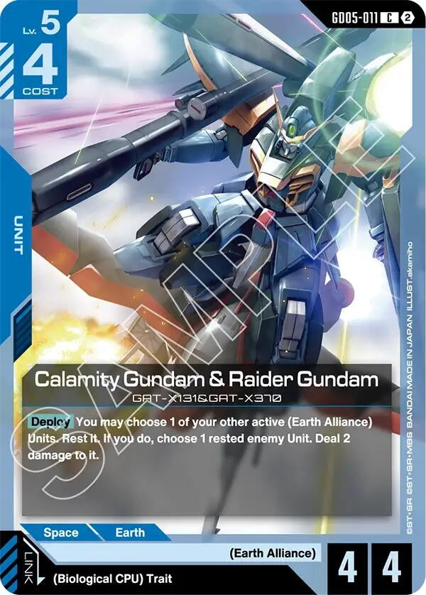 Image for Calamity Gundam & Raider Gundam (GD05-011) (Freedom Ascension) (GD05) - Gundam Card Game