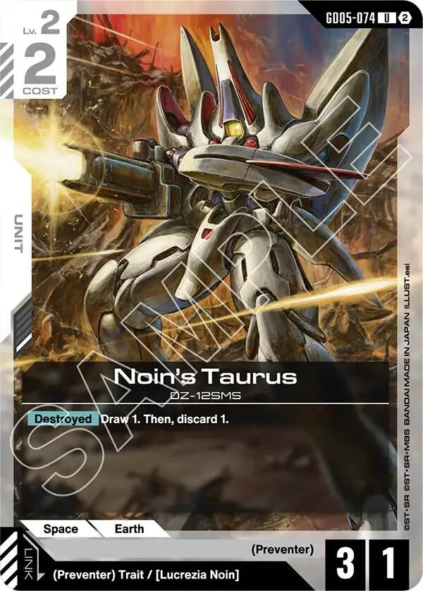 Image for Noin's Taurus (GD05-074) (Freedom Ascension) (GD05) - Gundam Card Game