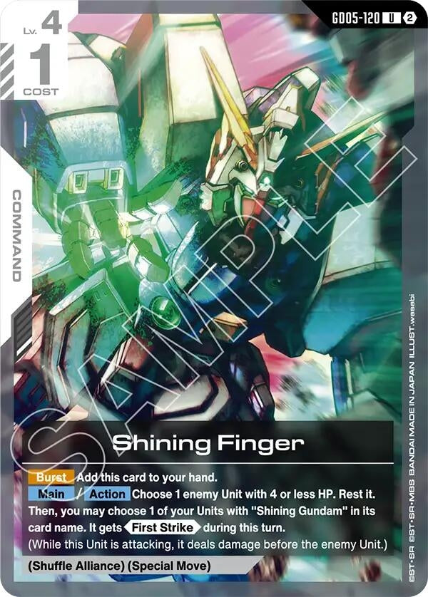 Image for Shining Finger (GD05-120) (GD05-120) (Freedom Ascension) (GD05) - Gundam Card Game