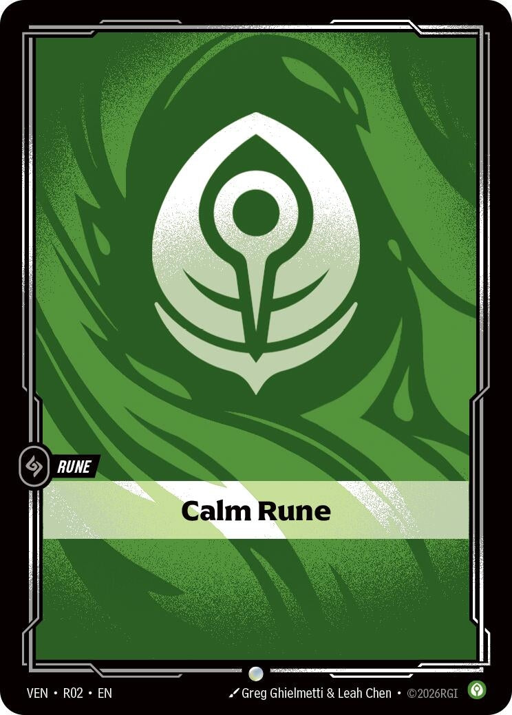 Image for Calm Rune (R02) (Vendetta) (VEN) - Riftbound: League of Legends Trading Card Game