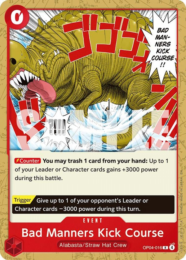 Image for Bad Manners Kick Course (OP04-016) (Starter Deck 31: RED Monkey.D.Luffy) (ST-31) - One Piece Card Game