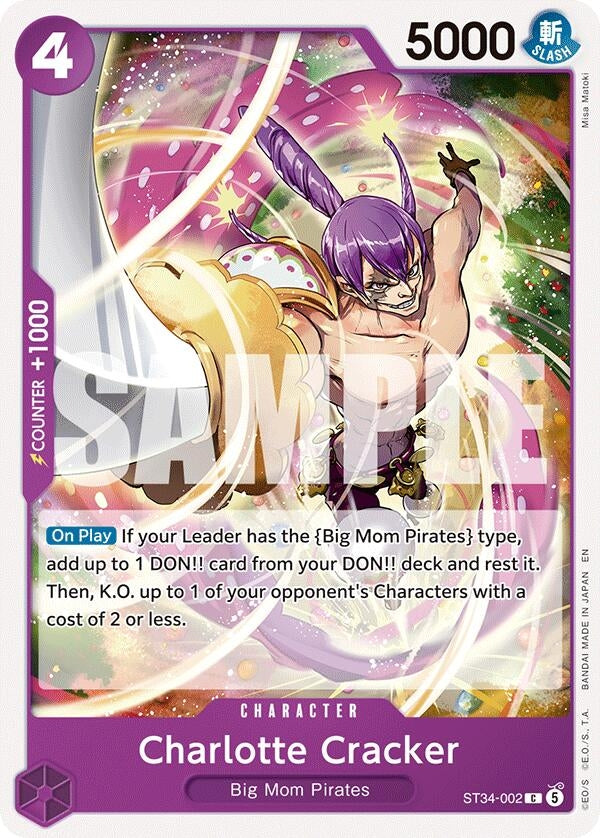 Image for Charlotte Cracker (ST34-002) (Starter Deck 34: PURPLE Charlotte Katakuri) (ST-34) - One Piece Card Game