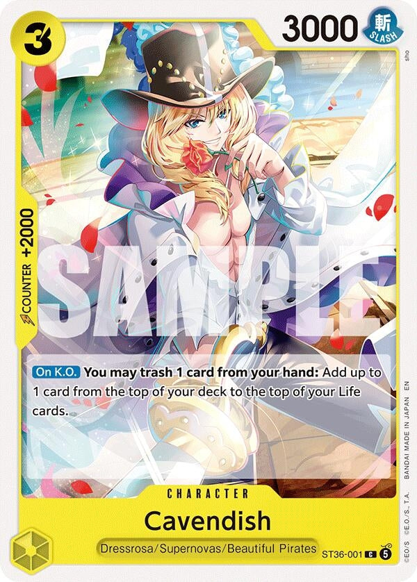 Image for Cavendish (ST36-001) (Starter Deck 36: YELLOW Eustass”Captain”Kid) (ST-36) - One Piece Card Game