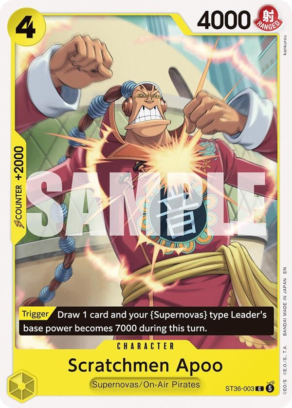 Image for Scratchmen Apoo (ST36-003) (Starter Deck 36: YELLOW Eustass”Captain”Kid) (ST-36) - One Piece Card Game