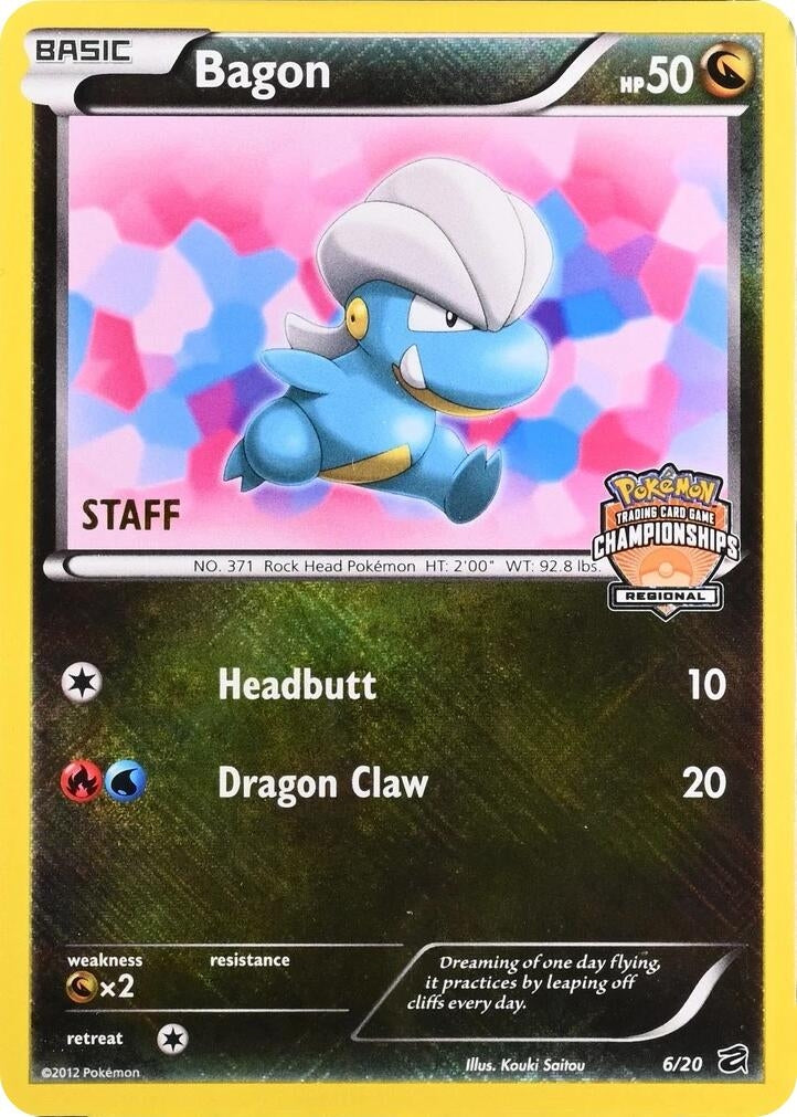 Image for Bagon - 6/20 (Regional Championships) [Staff] (006/020) (League & Championship Cards) (PR) - Pokemon