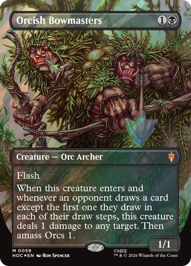 Image for Orcish Bowmasters (Borderless) (Surge Foil) (59) (The Hobbit: Eternal-Legal) (HOC) - Magic: The Gathering