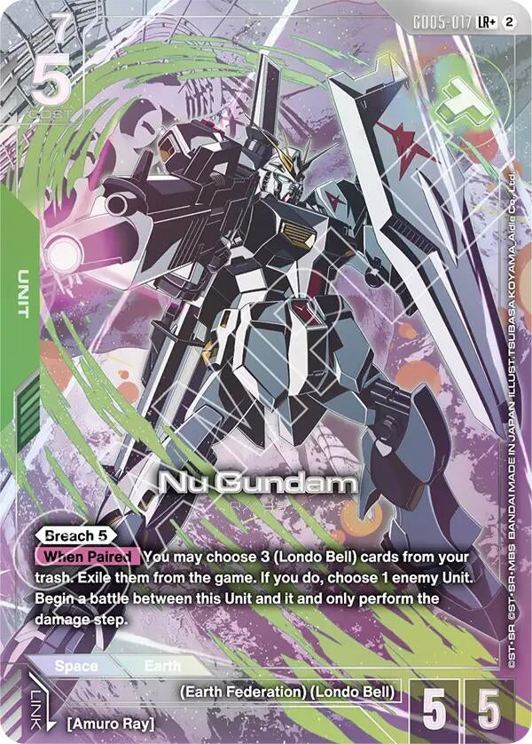 Image for Nu Gundam (LR+) (GD05-017) (Freedom Ascension) (GD05) - Gundam Card Game