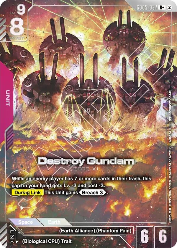 Image for Destroy Gundam (R+) (GD05-037) (Freedom Ascension) (GD05) - Gundam Card Game